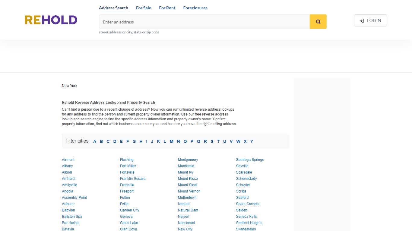 Address Directory - New York - Rehold